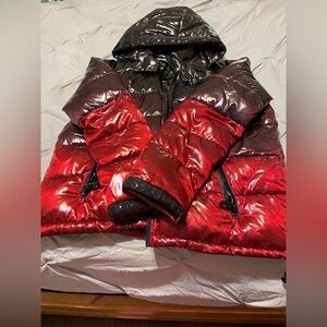 Guess Red and Black Puffer Jacket Large